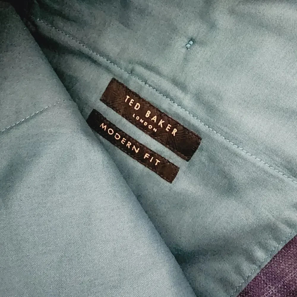 NWT Ted Baker Wharfet Debonair 100% Wool Check Suit Trousers Blue Modern Fit 34L